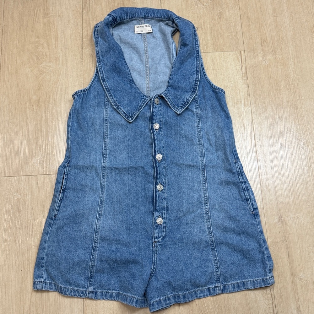 We the free Dover Denim Romper - Picture 3 of 5